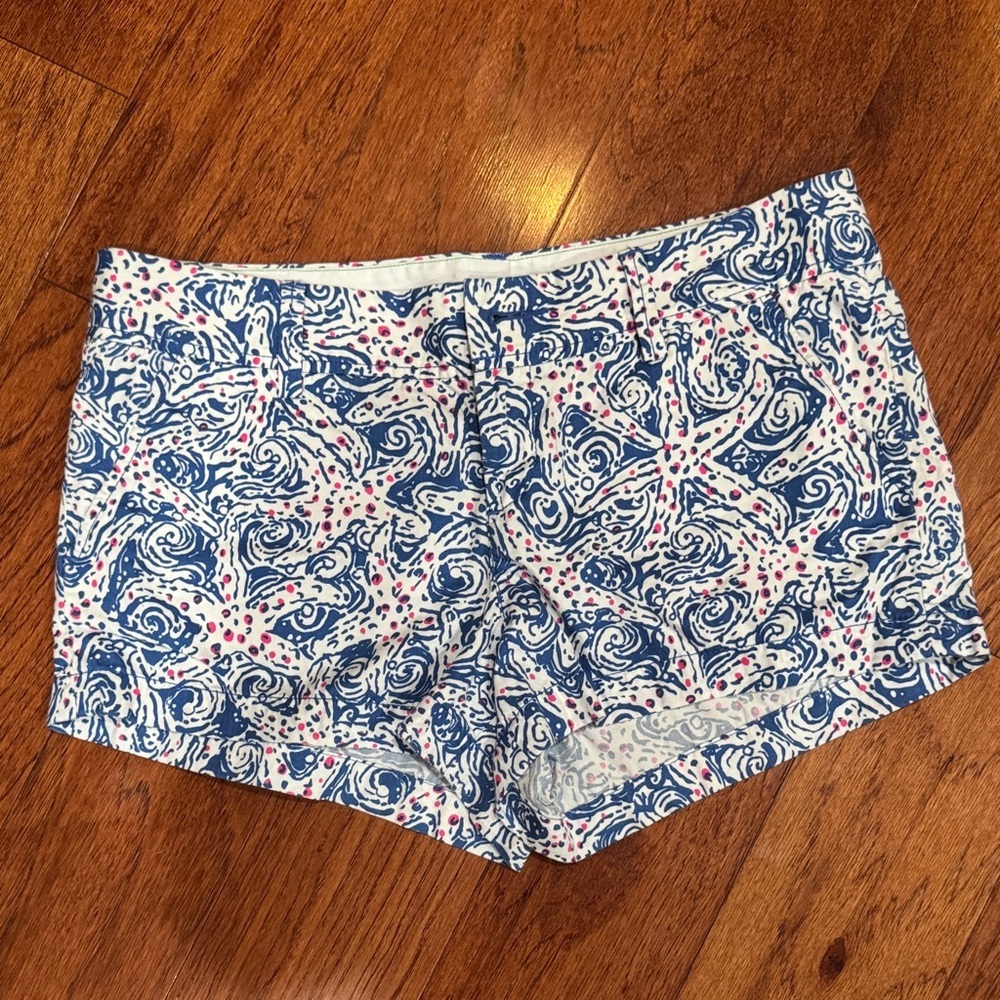 Lily Pulitzer The Walsh Shorts Size 10 Star Crush Starfish 100% Cotton